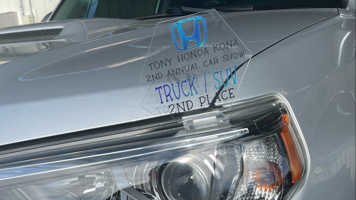 Tony Honda Kona 2nd Annual Car Show, Truck and SUV, 2nd Place trophy on the SilvaShine 4Runner